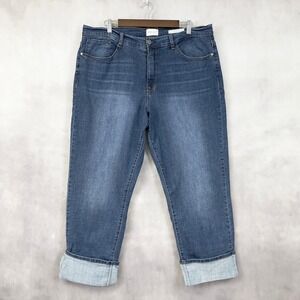 Angels Womens Jeans 16 Straight Ankle Cuffed Everflex Clean Girl Casual Minimal